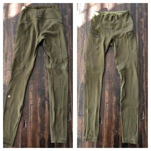 Lulu lemon army green leggings size 4